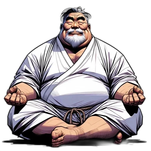 staff, concept art, comic book art, cartoon, pixel art, elderly, man, white transparent PNG cut-out