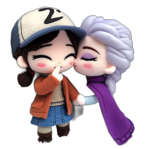3d render, cartoon, concept art, photorealistic, snow, two, animated, characters transparent PNG cut-out