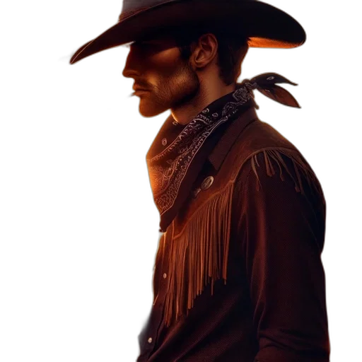 hat, jacket, staff, photorealistic, concept art, cowboy, stands, desert transparent PNG cut-out