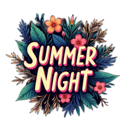 night, second, image, stylized, version, first, same, floral transparent PNG cut-out