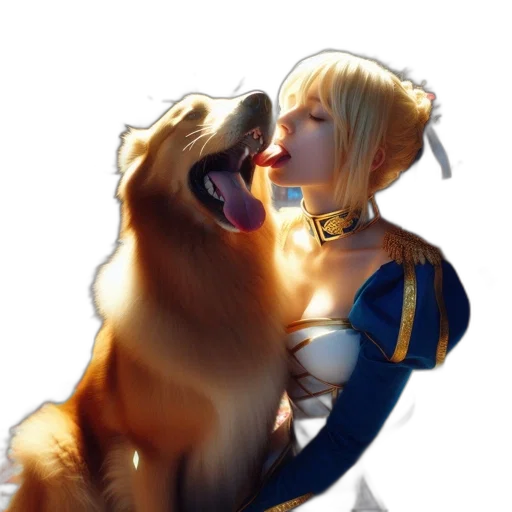 animal, creature, fantasy art, concept art, photorealistic, anime, golden, blue transparent PNG cut-out