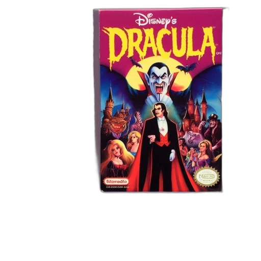 nes, gaming, cartridge, titled, disney, dracula, featuring, sinister transparent PNG cut-out