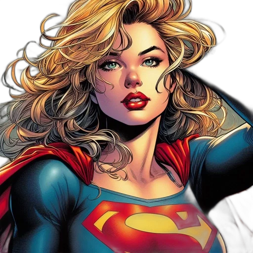 comic book art, concept art, cartoon, photorealistic, illustrated, portrait, female, comic transparent PNG cut-out