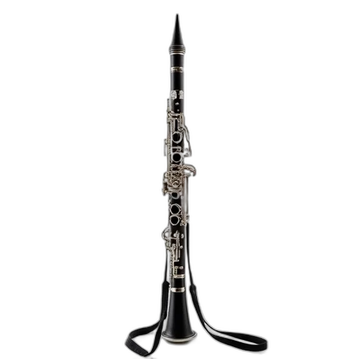 weapon, staff, silver, clarinet, black, mouthpiece, neck, strap transparent PNG cut-out