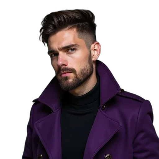jacket, staff, hair, face, cyberpunk, photorealistic, cartoon, concept art transparent PNG cut-out