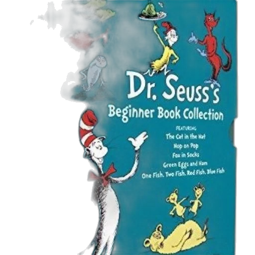 blue, book, cover, featuring, seuss, characters, titled, beginner transparent PNG cut-out