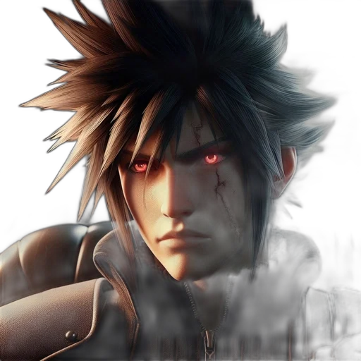 fantasy art, 3d render, photorealistic, concept art, animated, character, spiky, hair transparent PNG cut-out