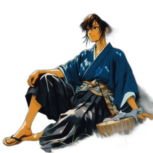 concept art, photorealistic, anime, pixel art, blue, monochrome, golden, young transparent PNG cut-out