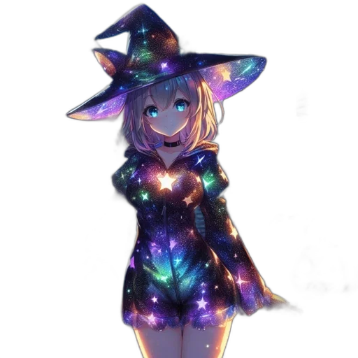 dress, hat, staff, creature, fantasy art, pixel art, anime, concept art transparent PNG cut-out