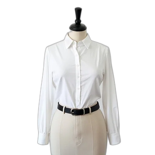 jacket, dress, white, shirt, collar, buttoned, placket, displayed transparent PNG cut-out