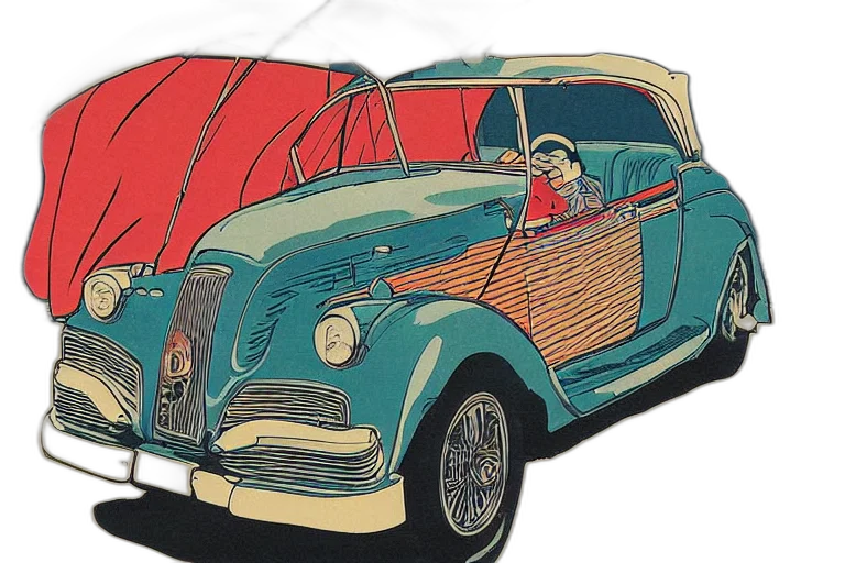 car, concept art, comic book art, cartoon transparent PNG cut-out