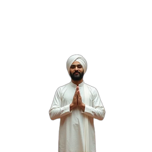 staff, pixel art, oil painting, man, traditional, attire, standing, front transparent PNG cut-out