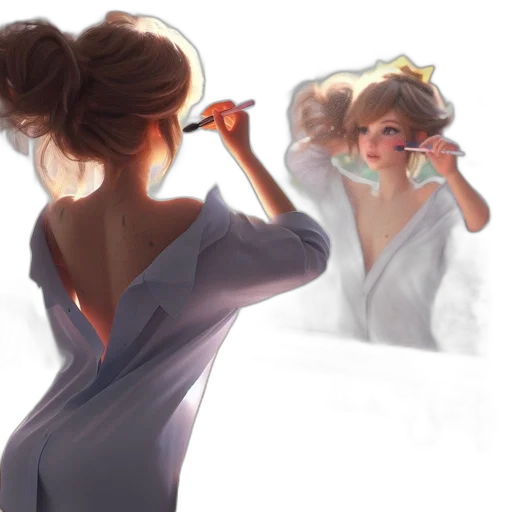 dress, concept art, photorealistic, watercolor, oil painting, sunset, fog, fire transparent PNG cut-out