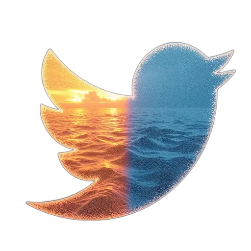 vaporwave, 3d render, tweet, two transparent PNG cut-out