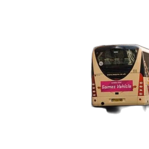 robot, car, 3d render, photorealistic, bus, sign, reads, games transparent PNG cut-out