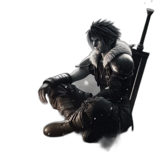 sword, weapon, concept art, fantasy art, comic book art, 3d render, monochrome, dark transparent PNG cut-out