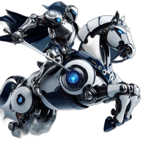 robot, weapon, concept art, 3d render, cyberpunk, futuristic, robotic, knight transparent PNG cut-out