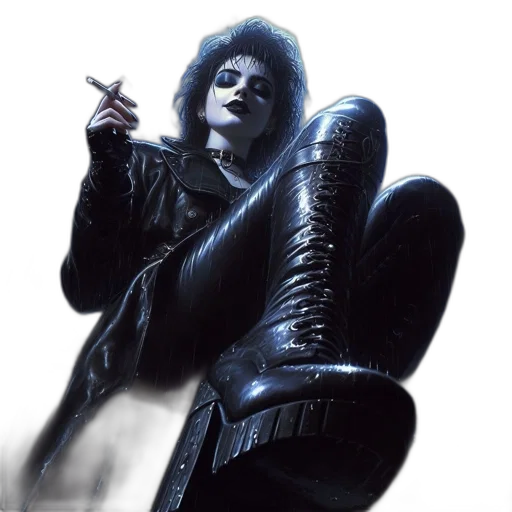jacket, weapon, shoes, concept art, photorealistic, comic book art, fantasy art, gothic transparent PNG cut-out