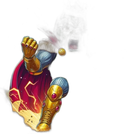 robot, crown, weapon, concept art, fantasy art, 3d render, pixel art, fire transparent PNG cut-out