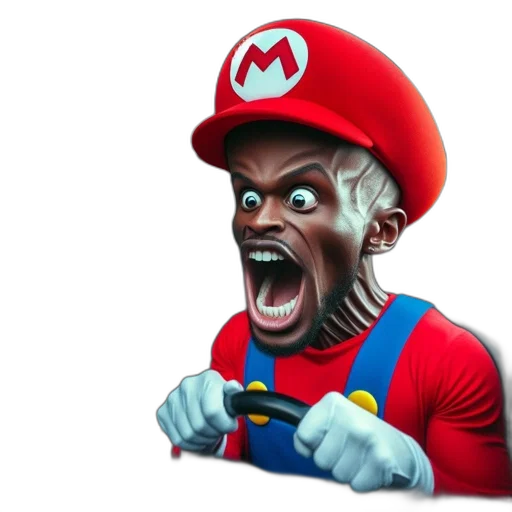 face, creature, concept art, 3d render, pixel art, comic book art, mario, video transparent PNG cut-out