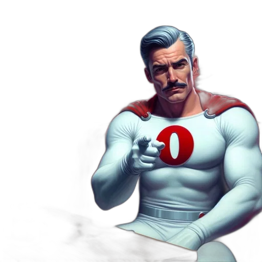comic book art, concept art, 3d render, photorealistic, diner, man, wearing, white transparent PNG cut-out