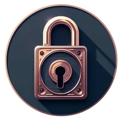 padlock, icon, inside, circle transparent PNG cut-out