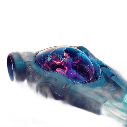 bottle, weapon, car, jewelry, 3d render, concept art, vaporwave, cyberpunk transparent PNG cut-out