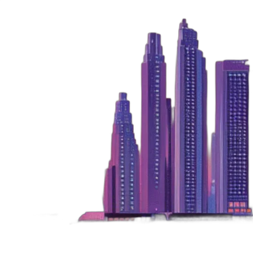building, concept art, 3d render, vaporwave transparent PNG cut-out