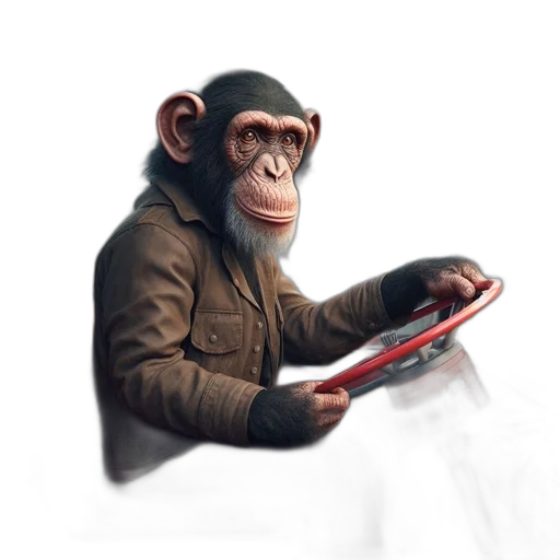 animal, staff, creature, concept art, photorealistic, 3d render, comic book art, chimpanzee transparent PNG cut-out