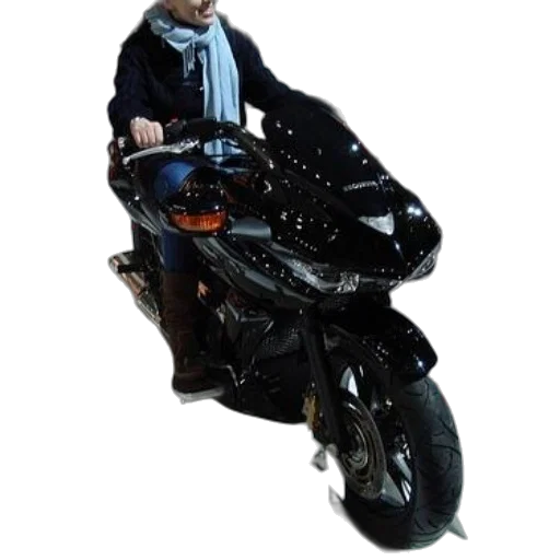 jacket, 3d render, photorealistic, concept art, person, sitting, black, motorcycle transparent PNG cut-out