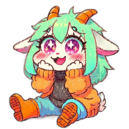 creature, staff, animal, dragon, pixel art, watercolor, anime, cartoon transparent PNG cut-out