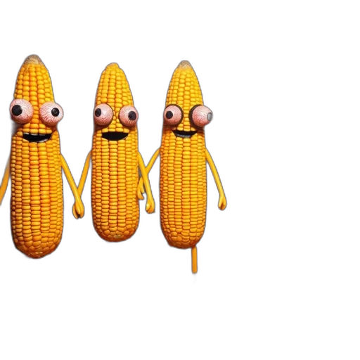 food, animal, crown, pixel art, concept art, anthropomorphic, corn, cobs transparent PNG cut-out
