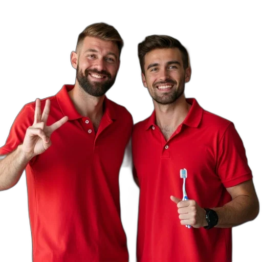 staff, jacket, hair, furniture, red, two, men, polo transparent PNG cut-out
