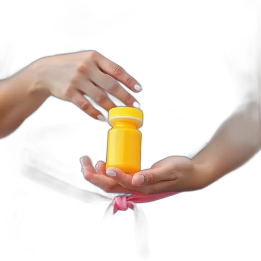 bottle, weapon, dress, 3d render, woman, holding, yellow, pill transparent PNG cut-out