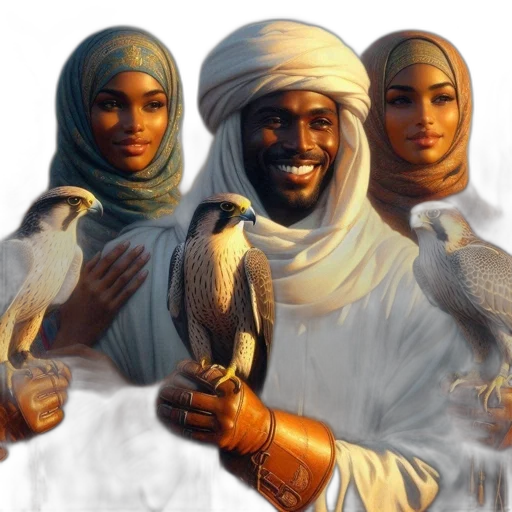 concept art, photorealistic, fantasy art, oil painting, earth tones, five, individuals, middle transparent PNG cut-out