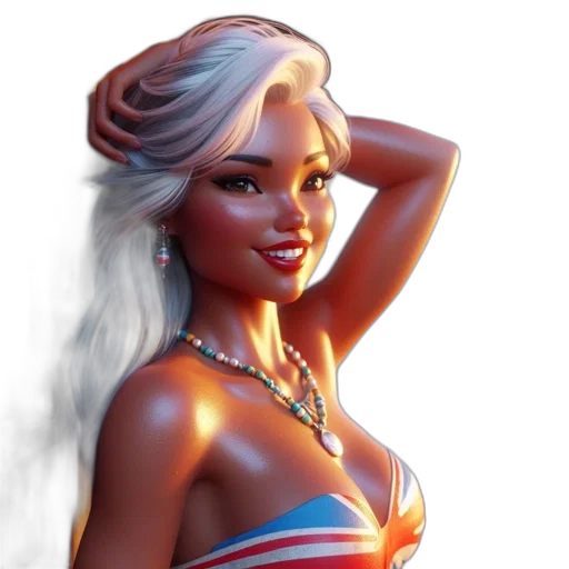 jewelry, fantasy art, concept art, 3d render, photorealistic, animated, woman, sporting transparent PNG cut-out