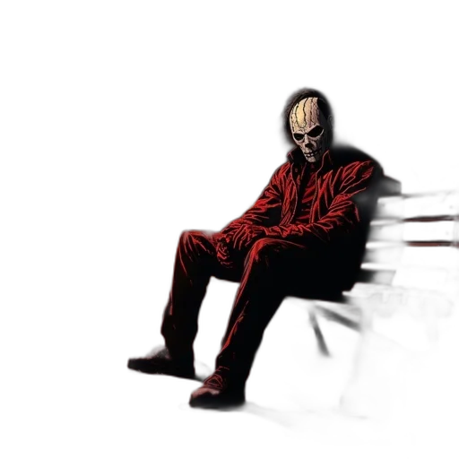 mask, jacket, creature, robot, concept art, pixel art, comic book art, 3d render transparent PNG cut-out
