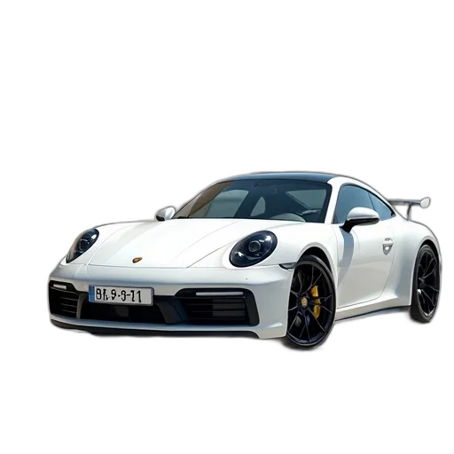 car, animal, 3d render, photorealistic, concept art, white, porsche, sports transparent PNG cut-out