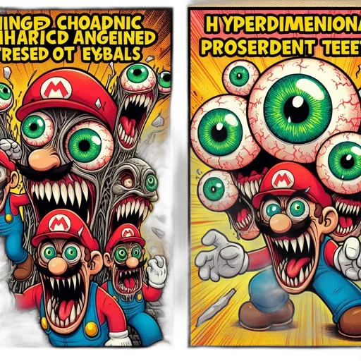 mask, creature, comic book art, concept art, illustration, humorously, presents, mario transparent PNG cut-out