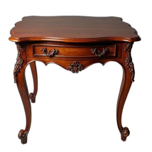 furniture, crown, wooden, table, glossy, finish, ornate, carvings transparent PNG cut-out