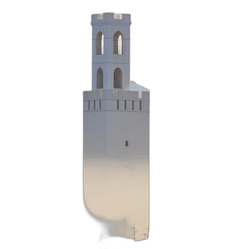 bottle, weapon, sword, 3d render, tall, arched, tower, rises transparent PNG cut-out