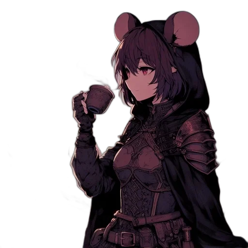 weapon, staff, jacket, mask, concept art, pixel art, anime, cyberpunk transparent PNG cut-out