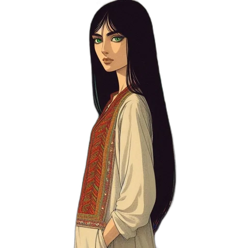 staff, jewelry, dress, face, fantasy art, concept art, pixel art, cartoon transparent PNG cut-out