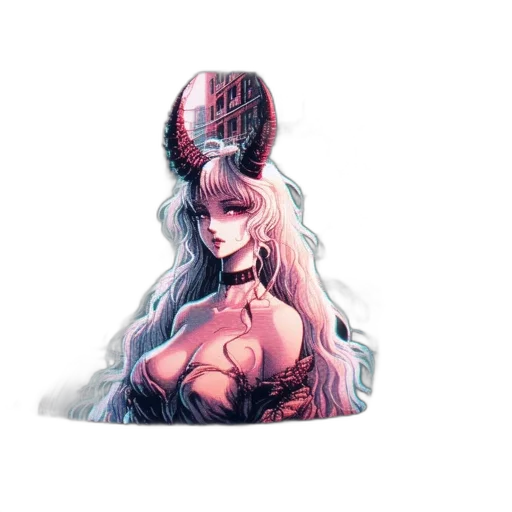 hat, crown, hair, mask, pixel art, fantasy art, concept art, anime transparent PNG cut-out
