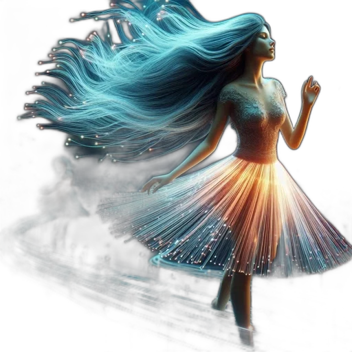 dress, hair, fantasy art, concept art, photorealistic, 3d render, underwater, outer space transparent PNG cut-out