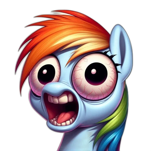 cartoon, concept art, pixel art, animated, pony, blue, body, rainbow-hued transparent PNG cut-out