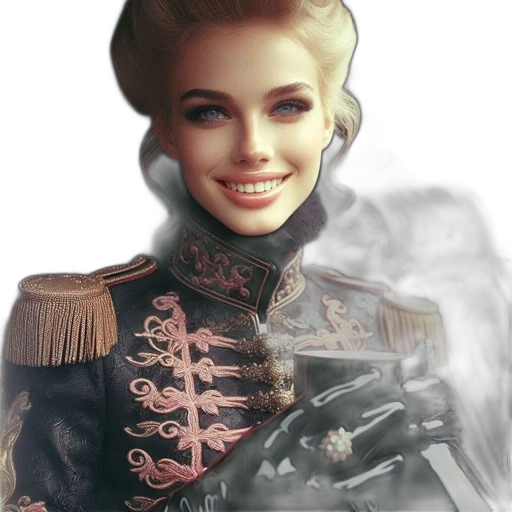 face, crown, jacket, weapon, photorealistic, concept art, oil painting, fantasy art transparent PNG cut-out