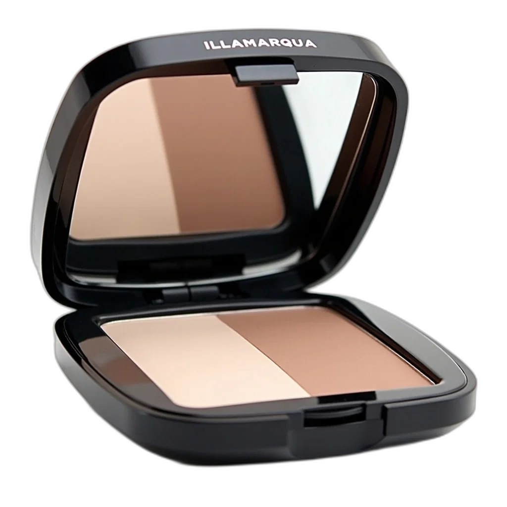 monochrome, black, compact, powder, case, mirror, inside, open transparent PNG cut-out