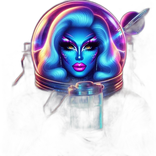 mask, face, fantasy art, concept art, vaporwave, cyberpunk, outer space, neon lights transparent PNG cut-out