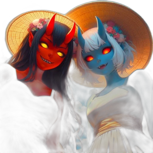 mask, crown, fantasy art, concept art, anime, watercolor, fire, blue transparent PNG cut-out
